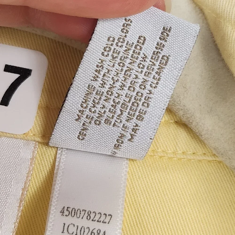Chicos Jacket Womens 2 Yellow 12 Snap Front Ruffle Utility Casual Classic